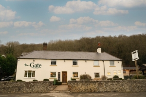The Gate Pub from the road in Bryants Bottom, Chiltern Hills