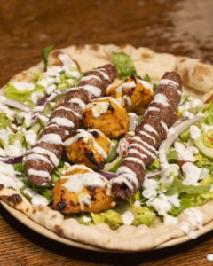 Mixed chicken & sheek kebab roll at The Gate Pub, Bryants Bottom